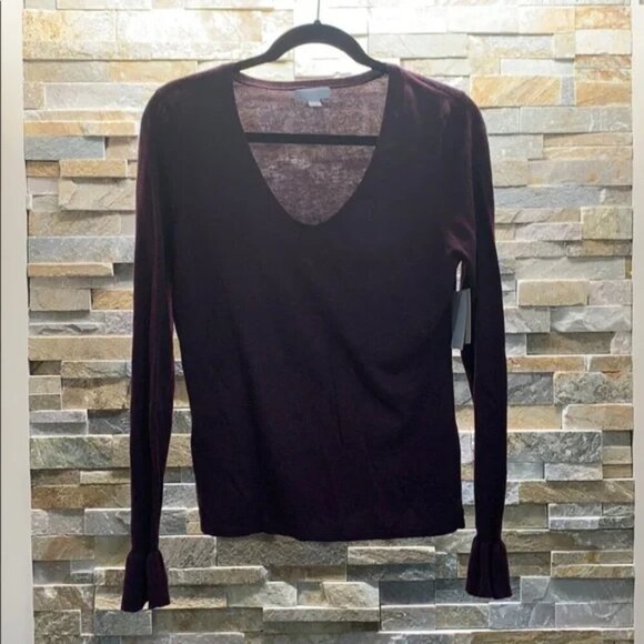 14th & Union Scoop Neck Ruffle Cuff Sweater - Picture 5 of 6